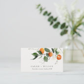 Carte De Placement Boho rustique Mariage botanique en fleurs orange (Debout devant)