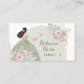 Carte De Placement Boho Sage Green Blush Pink Quinceañera (Dos)