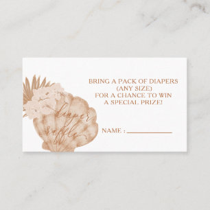 Carte De Placement Boho Seashell Baby shower Déchets Raffle Billets