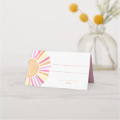 Carte De Placement Boho soleil rose jaune orange (Devant)