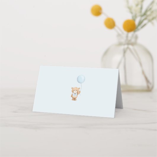 Carte De Placement Boho Teddy Bear Bleu Ballotte nourriture Tentes (Dos)