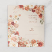 Carte De Placement Boho terracotta bordeaux eucalyptus à fleurs (Extérieur déplié)