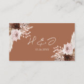 Carte De Placement Boho Terracotta Floral Mariage (Dos)