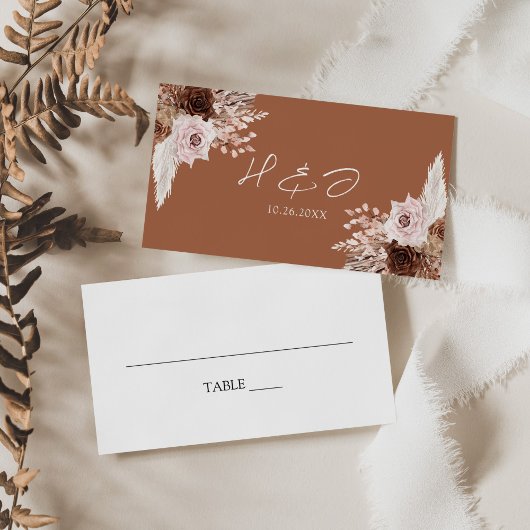 Carte De Placement Boho Terracotta Floral Mariage