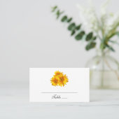 Carte De Placement Boho Tournesol Pays Jaune Fête de Mariage Floral (Debout devant)