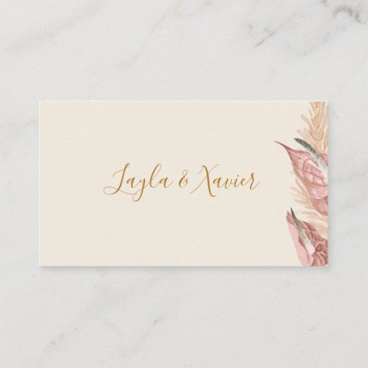 Carte De Placement Boho Tropical Botanical | Mariage plat ivoire (Dos)
