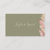 Carte De Placement Boho Tropical Botanical Olive Green Flat Mariage (Dos)