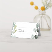 Carte De Placement Boho Verdure Aquarelle Eucalyptus Mariage (Devant)