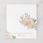 Carte De Placement Boho Watercolor Mauve Peach Flowers Mariage (Extérieur déplié)