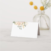 Carte De Placement Boho Watercolor Mauve Peach Flowers Mariage (Dos)