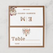 Carte De Placement Boho Western Cowboy Monogramme thème de voyage mar (Extérieur déplié)