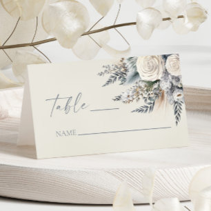 Carte De Placement Boho White Rose Floral Mariage Jardin