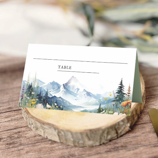Carte De Placement Boho Wildflower Mountain Meadow Wedding