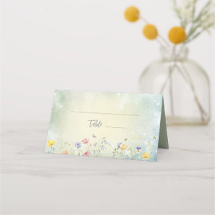 Carte De Placement Boho Wildflower Rustique mariage vert