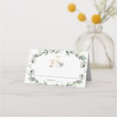 Carte De Placement Bois Animaux Baby shower verdoyant Anniversaire (Dos)
