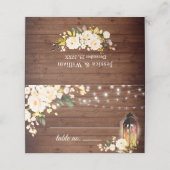 Carte De Placement Bois & Blush Rose Floral Greenery Table Mariage (Extérieur déplié)