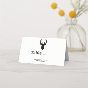 Carte De Placement Bois de Cerf Rustique Mariage Table Place Siège