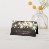 Carte De Placement Bois rustique Éclairage Boho Mariage de verdure (Dos)