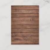 Carte De Placement Bois rustique éclaire Merci Mariage (Dos)