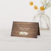 Carte De Placement Bois rustique Mariage floral brillant (Dos)