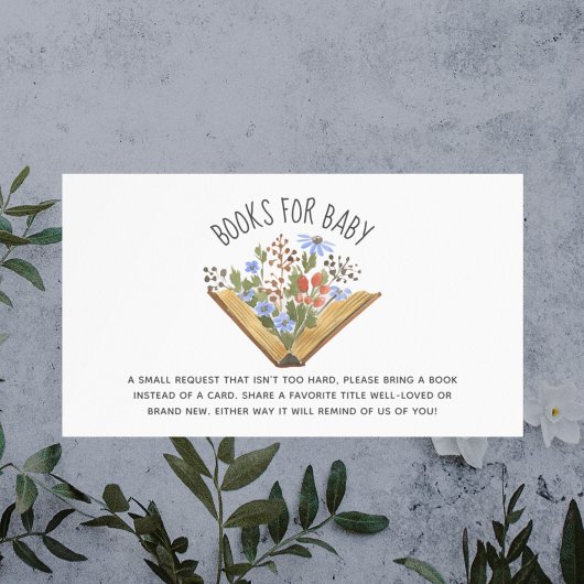Carte De Placement Boîtier de demande de Baby shower de livre Floral