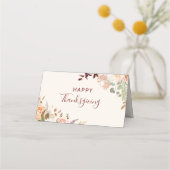 Carte De Placement Bon thanksgiving botanique d'automne floral (Dos)