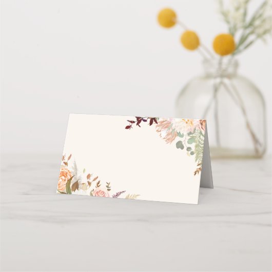 Carte De Placement Bon thanksgiving botanique d'automne floral (Devant)