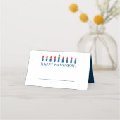 Carte De Placement Bonne Hanoukka | Salutation aux chandelles simple  (Dos)