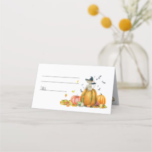 Carte De Placement Bonne Souris de sorcière en caricature Halloween m