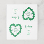 Carte De Placement Bonne St Patrick's Day Shamrock Heart Place Card (Extérieur déplié)