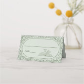 Carte De Placement Book Theme Floral Sage Green Bridal Shower (Devant)