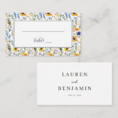 Carte De Placement Bordure Botanique Florale Joyeuse (Devant / Derrière)