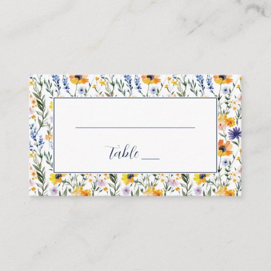 Carte De Placement Bordure Botanique Florale Joyeuse (Devant)