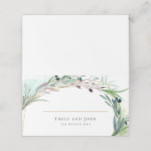 Carte De Placement Bordure de feuille d'olive aquarelle (Extérieur déplié)