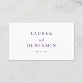 Carte De Placement Bordure de Fleur d'Hydrangea Violet Serein (Dos)
