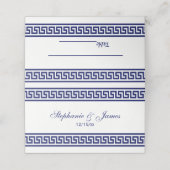 Carte De Placement Bordure de la clé grecque bleue marine #1A (Extérieur déplié)