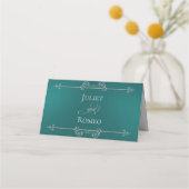 Carte De Placement Bordure de rouleau argenté et calligraphie - sarce (Dos)