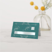 Carte De Placement Bordure de rouleau argenté et calligraphie - sarce (Devant)