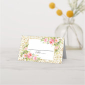Carte De Placement Bordure dorée et florale (Dos)