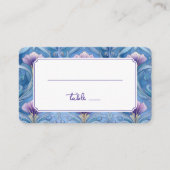 Carte De Placement Bordure Florale Bleue Élégante (Devant)