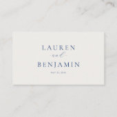 Carte De Placement Bordure Florale Bleue Élégante (Dos)