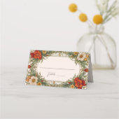 Carte De Placement Bordure ornée victorienne avec Mariage Fleur sauva (Dos)