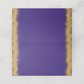 Carte De Placement Bordure simple élégante violet or (Extérieur déplié)