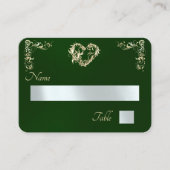Carte De Placement Bordure Vintage & Monogramme - Émeraude (Devant)