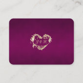 Carte De Placement Bordure Vintage & Monogramme - Prune (Dos)