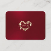 Carte De Placement Bordure Vintage & Monogramme - Rouge (Dos)