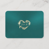 Carte De Placement Bordure Vintage & Monogramme - Turquoise (Dos)
