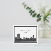 Carte De Placement Boston Skyline Etched Cartes-Endroits encadrées #2 (Debout devant)