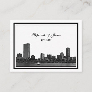 Carte De Placement Boston Skyline Etched Cartes-Endroits encadrées #2