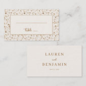 Carte De Placement Botanique Beige Rustique (Devant / Derrière)